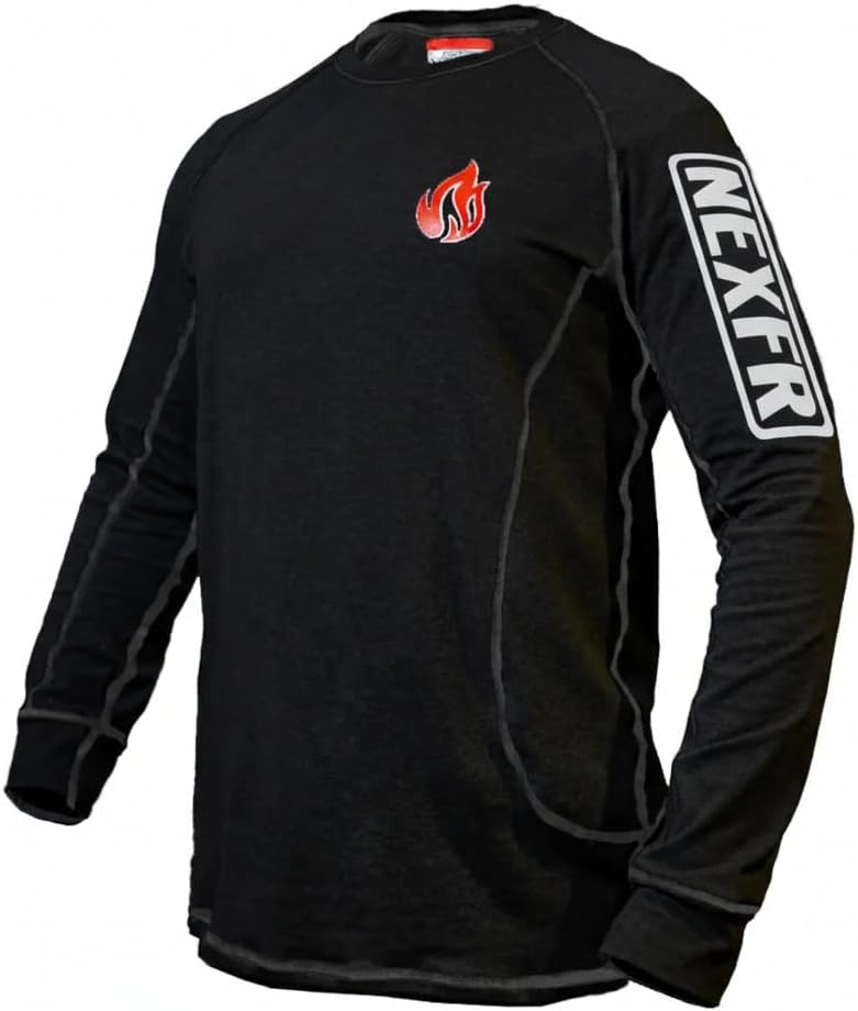 Næxon Long-Sleeve FR Crew Shirt — Black product photo