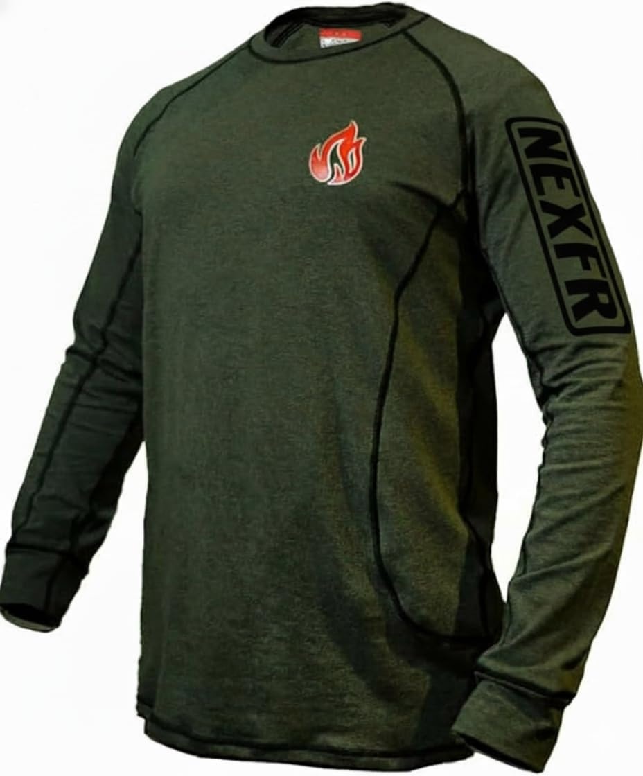 Næxon Long-Sleeve FR Crew Shirt — Green product photo