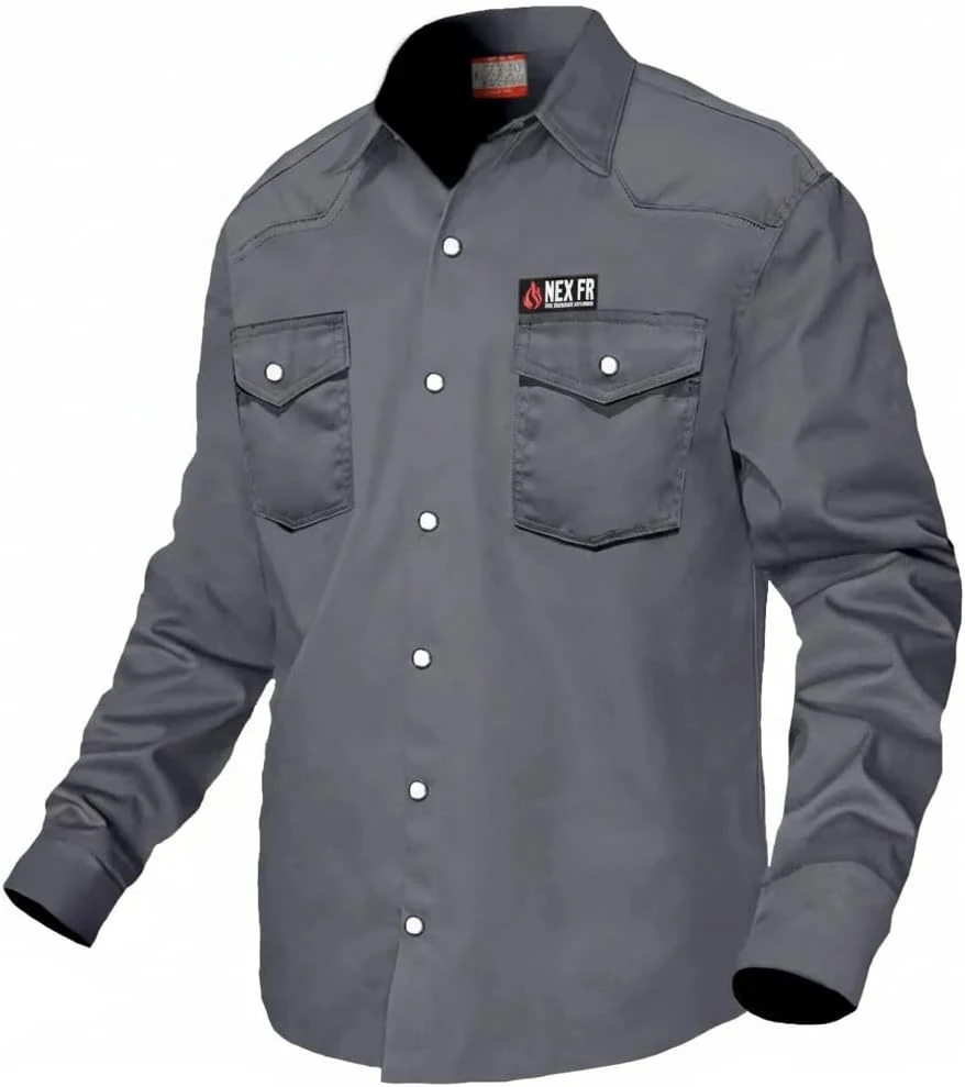 Næxon Pearl-Snap FR Work Shirt — Gray product photo