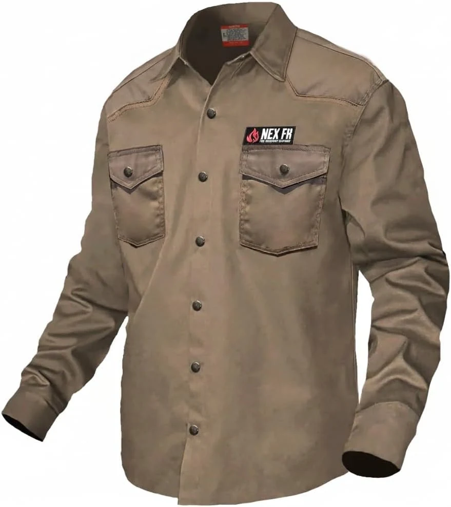 Næxon Pearl-Snap FR Work Shirt — Tan product photo