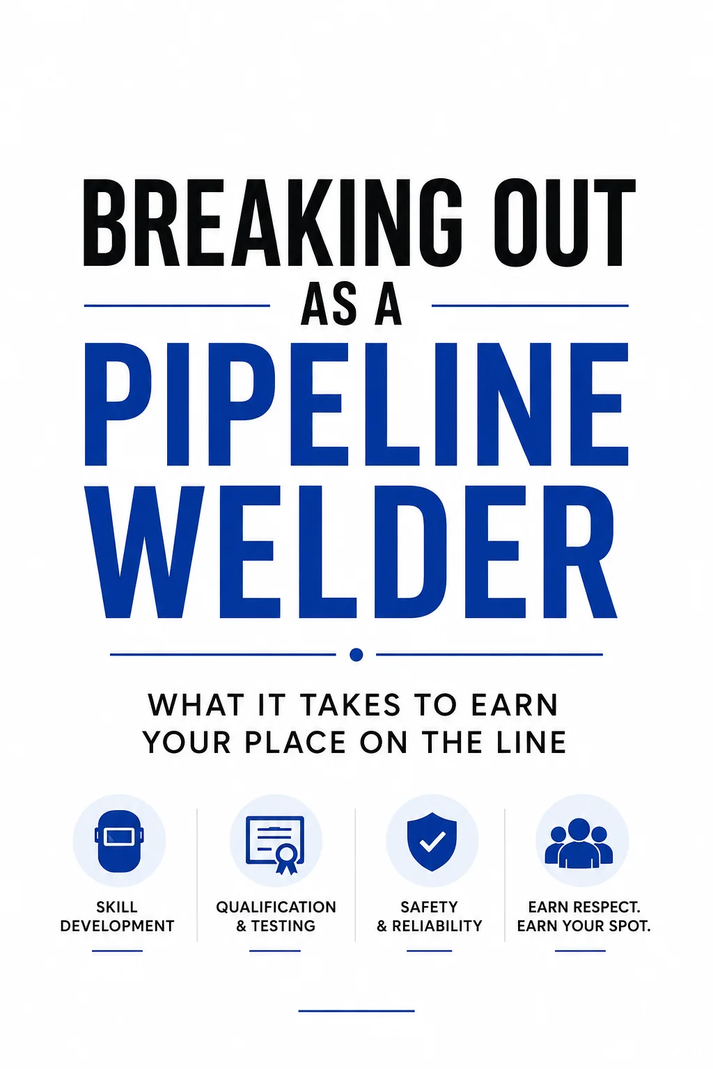 NEXON text-based pipeline welder cover listing skill development, qualification testing, safety, reliability, and crew respect.